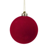 5" Red Velvet Ball Ornament Set Of 3