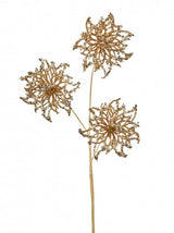 26" Glitter Sequin Poinsettia Spray