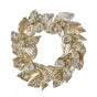 24" Champagne & Gold Glitter Beaded Fruited Magnolia Wreath