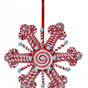 12" Frosted Peppermint Snowflake Ornament