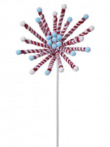 21" Frosted Peppermint Poinsettia Stem