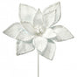 28" White Snowy Poinsettia Stem