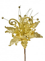 26" Fantasy Glitter Poinsettia Stem