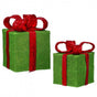 9"- 12" Green & Red Gift Boxes With Glitter & Sequins