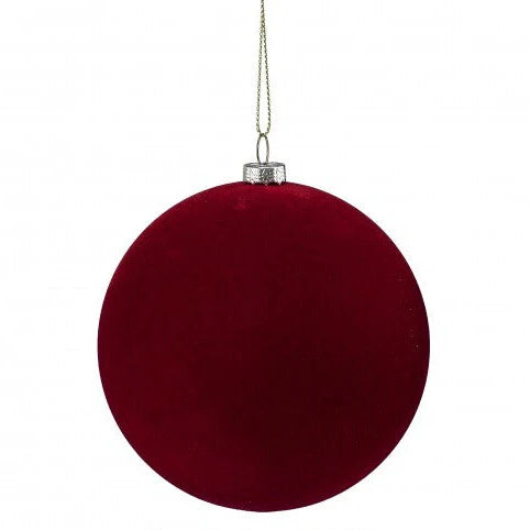 4" Burgundy Velvet Ball Ornament