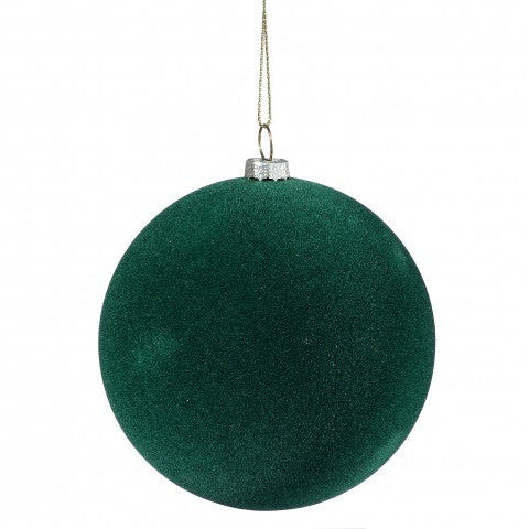 4" Green Velvet Ball Ornament