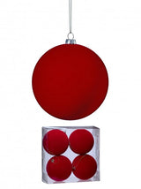 4" Red Velvet Ball Ornament