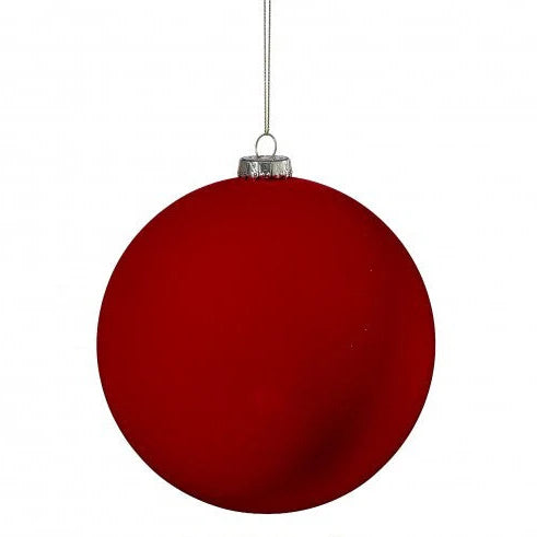 6" Red Velvet Ball Ornament