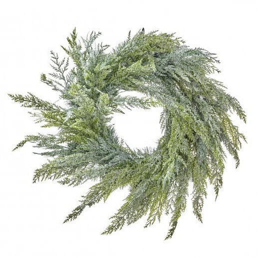 26" Iced Cedar Wreath