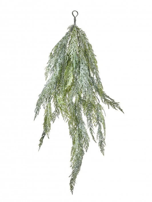 30" Dripping Iced Cedar Spray