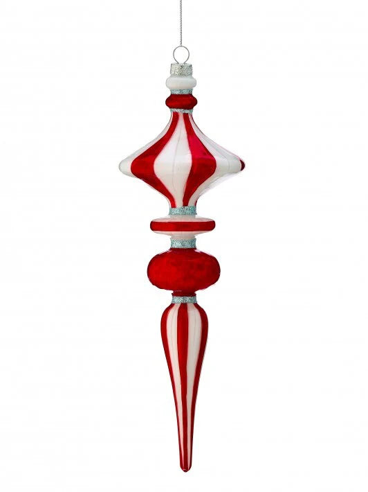 12" Peppermint Finial Ornament