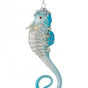 7.5" Aqua Jewel Seahorse Glass Ornament