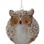6" Brown Owl Jewel Glass Ornament
