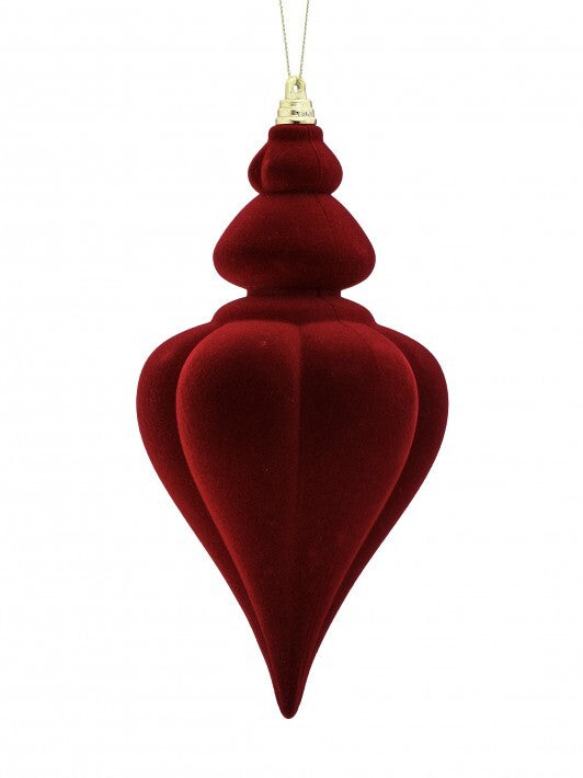 9" Burgundy Velvet Finial