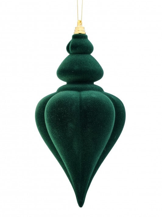 9" Green Velvet Finial