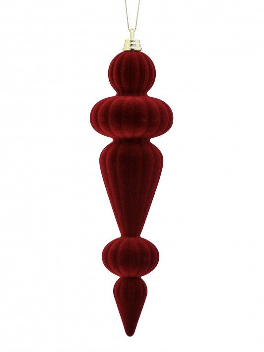 10" Burgundy Velvet Finial