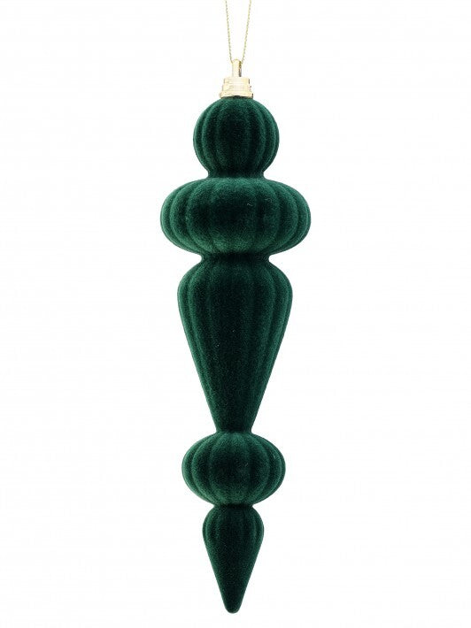 10" Green Velvet Finial