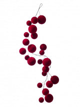 4 FT Burgundy Velvet Ball Garland