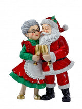 10" Santa & Mrs. Claus Drinking Champagne