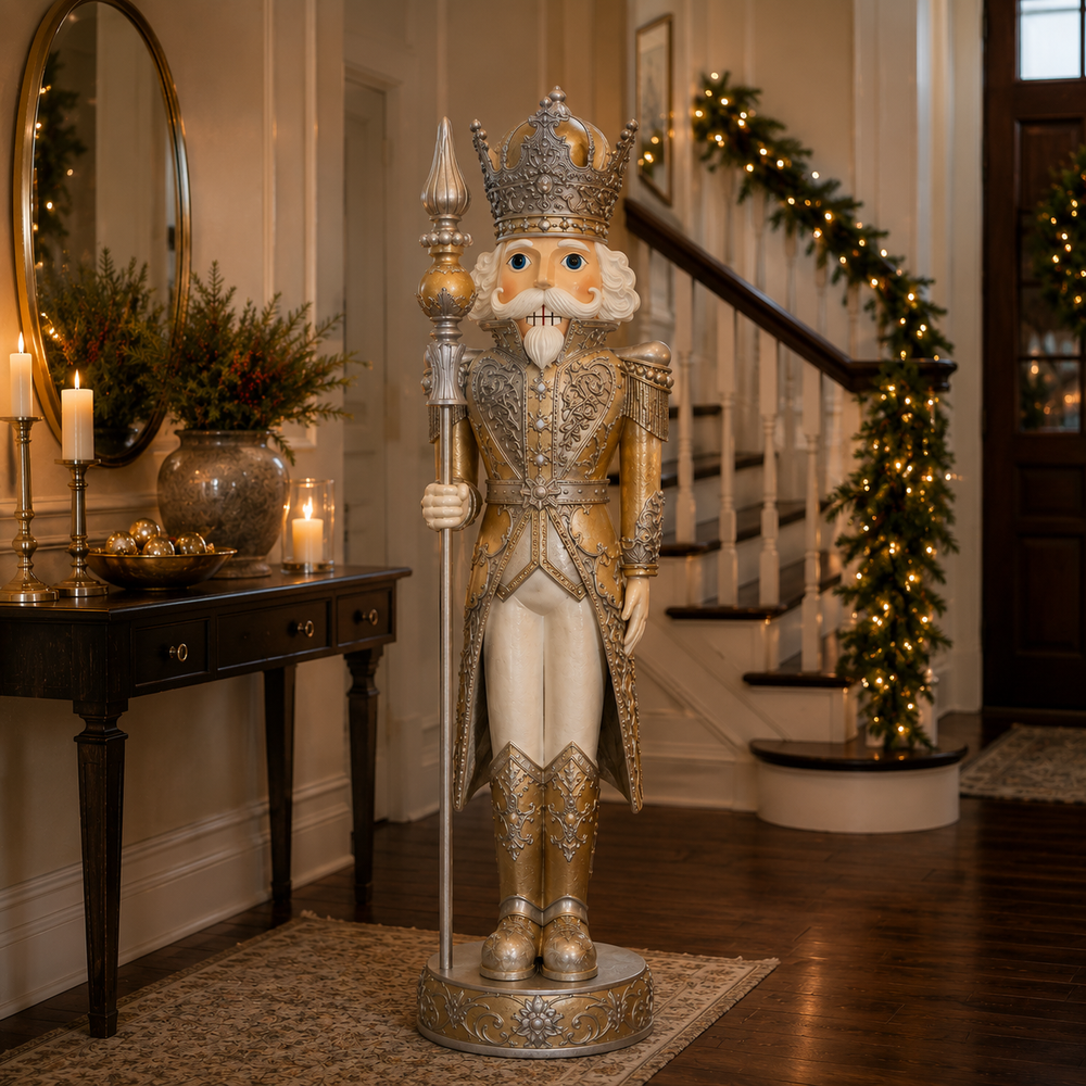 8 FT Gold & Tan Nutcracker