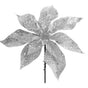 10'' Silver Glitter Poinsettia