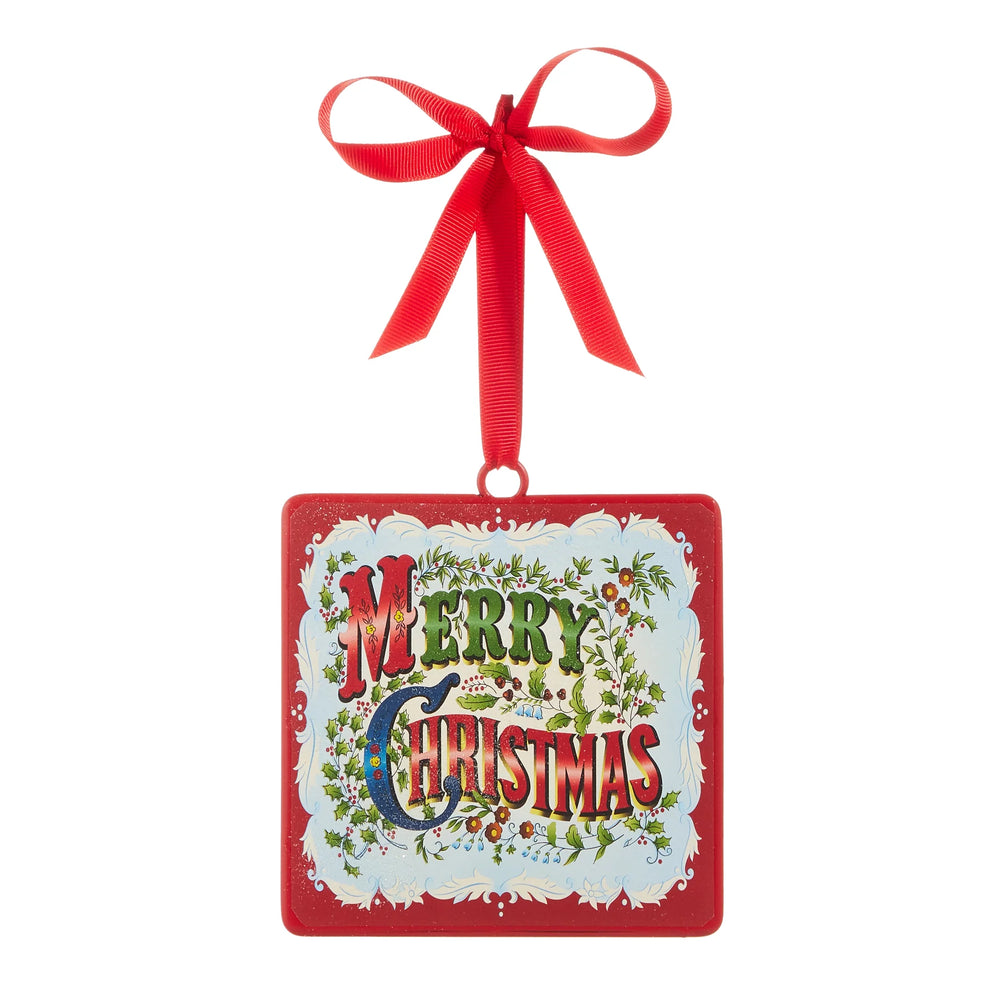 5" Merry Christmas Square Ornament