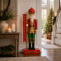 9 FT Traditional Nutcracker with Merry Christmas Sign