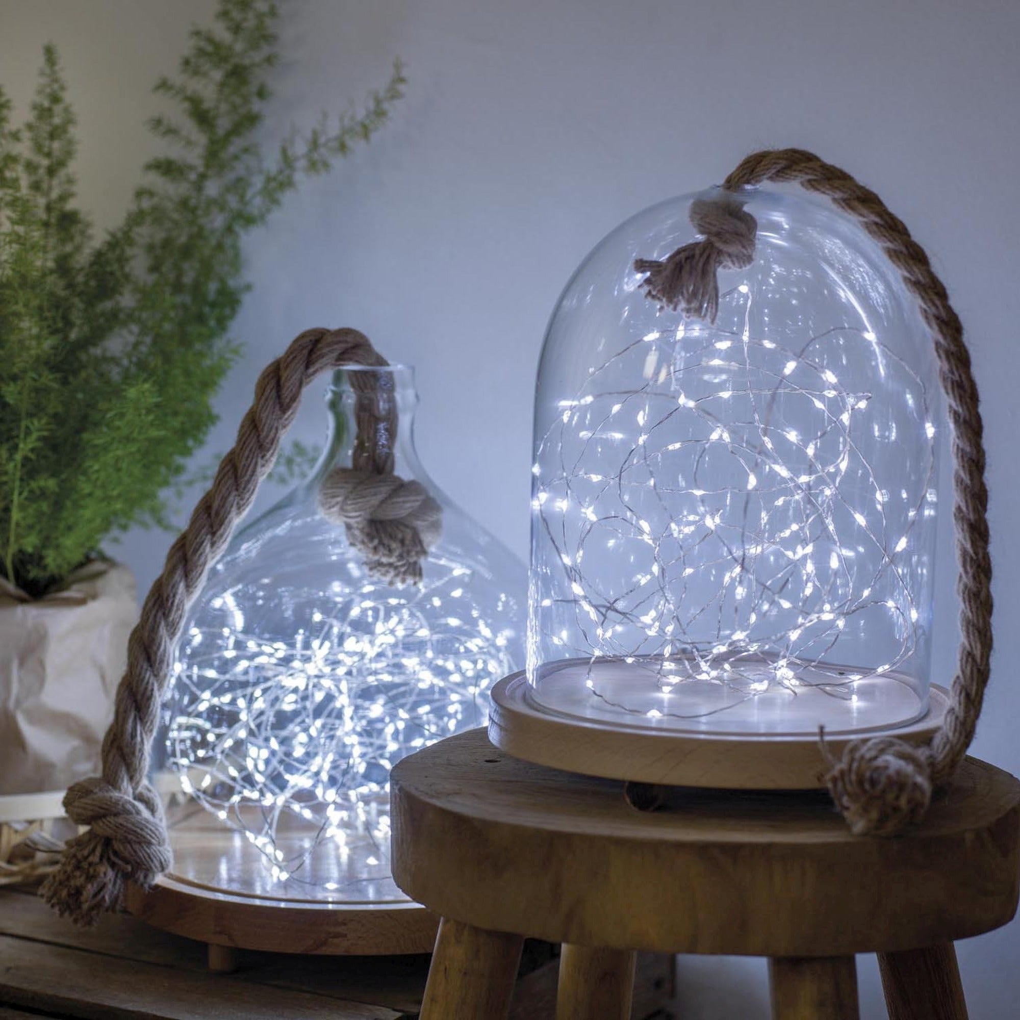 10 FT 60 Micro LED Cool White Lights With Silver Wire Battery Operated
