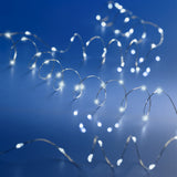 10 FT 60 Micro LED Cool White Lights With Silver Wire Battery Operated