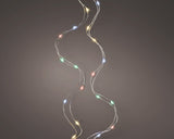 10 FT 60 Micro LED Multi Lights With Silver Wire Battery Operated