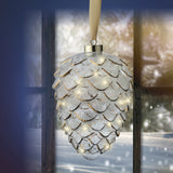 8" Micro LED Pinecone Ornament Battery Operated