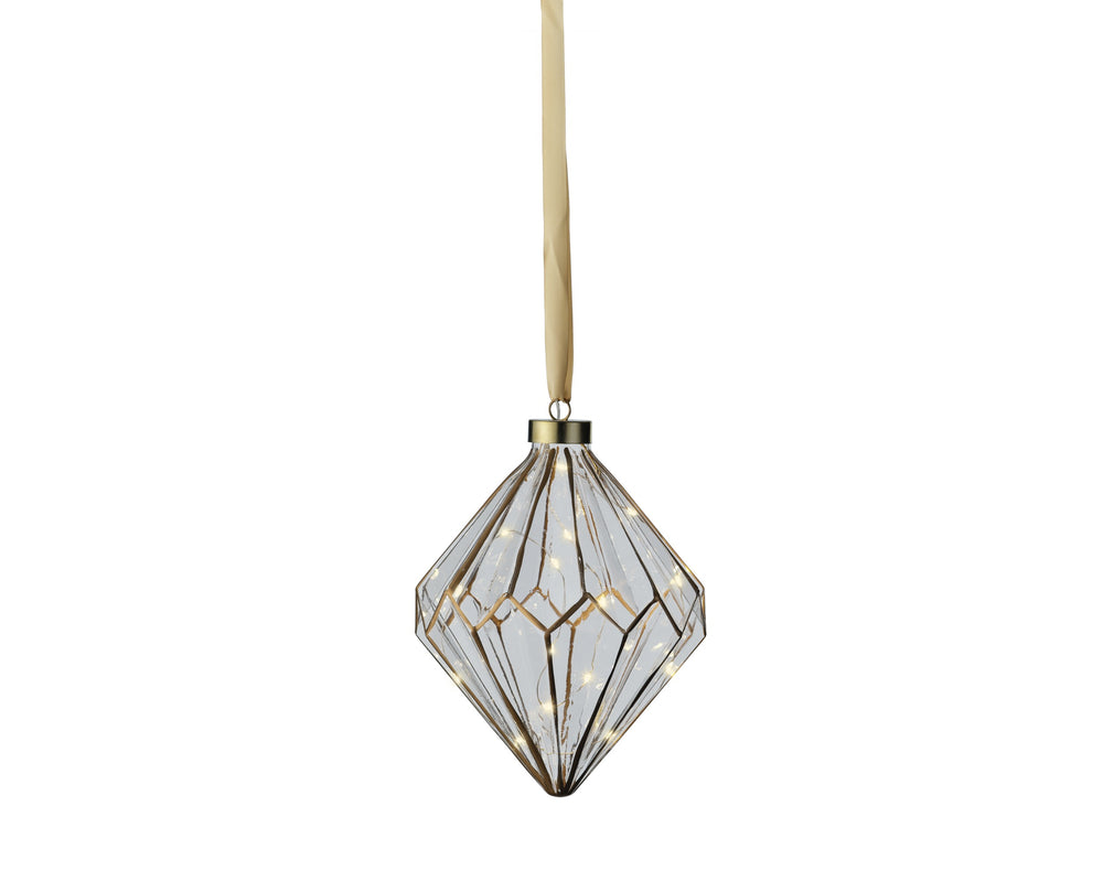 8" Micro LED Diamond Ornament Battery Operated