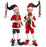 16" Red & Green Carolling Poseable Elves Set Of 2