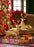 22.5" Gilded Gold Lying Deer With Wreath