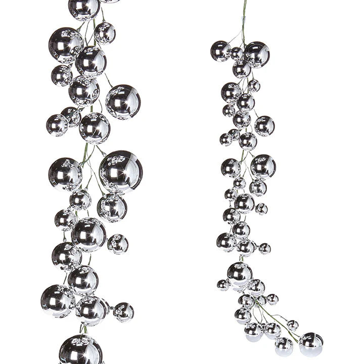 4 FT Silver Shiny Ball Garland