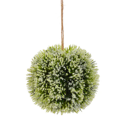5" Iced Greenery Ball Ornament