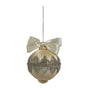 4" Ivory Jeweled Ornament With Bow