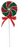 18"- 22" Red & Green Glitter Peppermint Stem Set Of 2