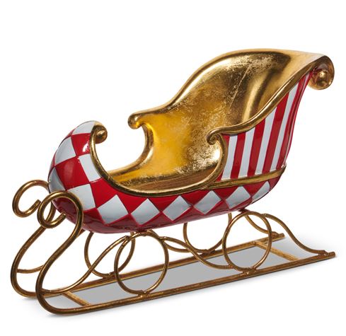 15" Red White Pattern Sleigh