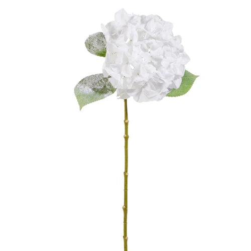 28" Iced White Hydrangea Stem