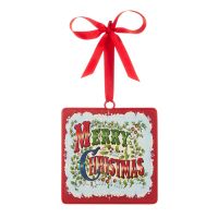 5" Merry Christmas Square Ornament