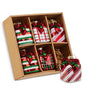 3" Striped Plaid Gift Assorted Ornament Set Of 6