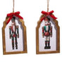 7.5" Nutcracker Framed With Bow Assorted Ornament