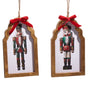 7.5" Nutcracker Framed With Bow Assorted Ornament