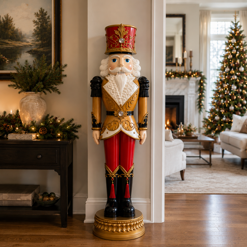 6 FT Red, Gold & Black Nutcracker