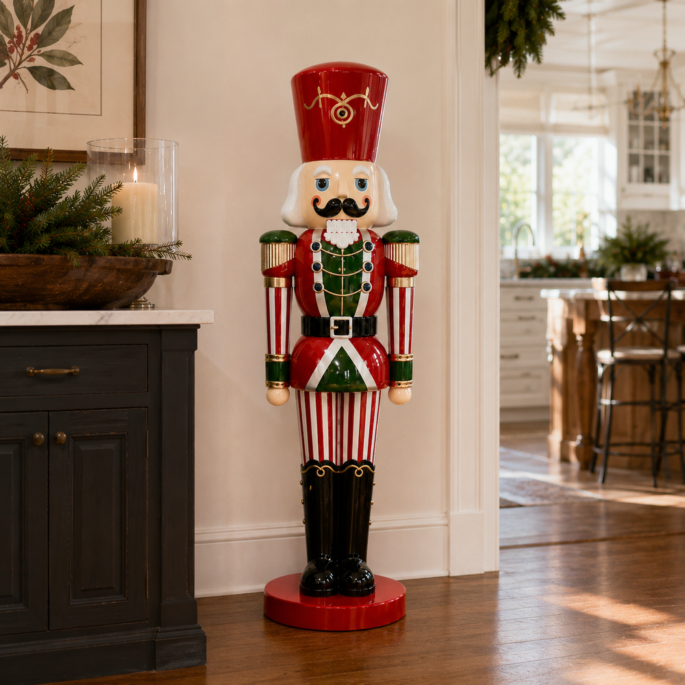 6 FT Red & White Striped Nutcracker