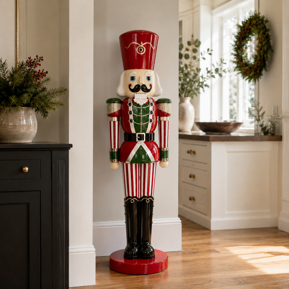 6 FT Red & White Striped Nutcracker