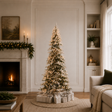 Snow Pine Slim Tree Pre-Lit Clear Lights