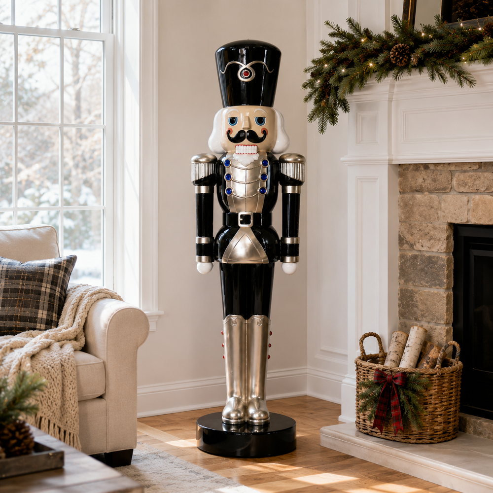6 FT Black & Gold Nutcracker