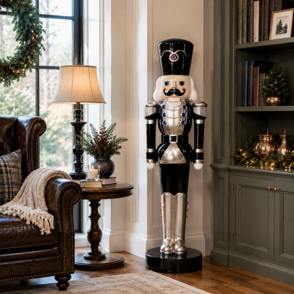 6 FT Black & Gold Nutcracker